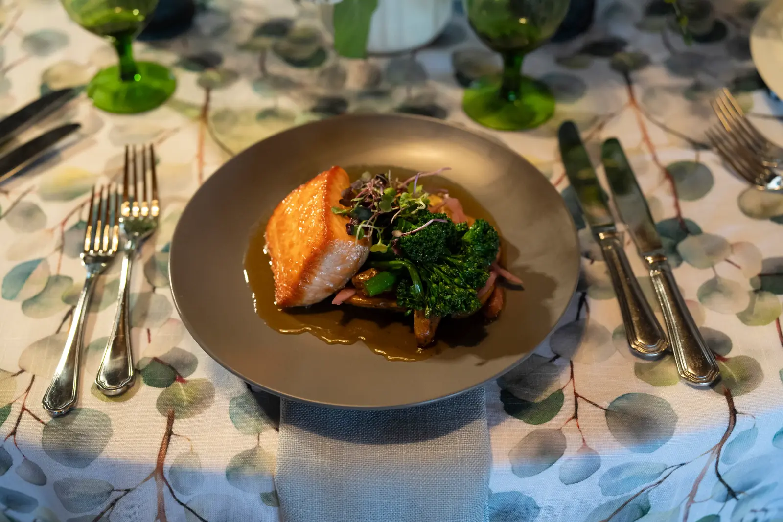Elegant plated dish at Marigold Catering event